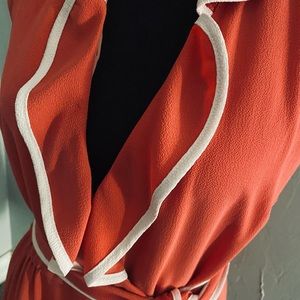 ModCloth Women's size Medium Daytime Dapper Wrap Dress Coral Carnation